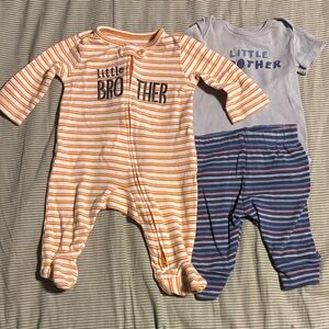 Little Brother onesie and outfit set, 3 month